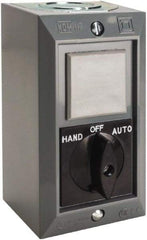 Schneider Electric - 1 Operator, Projecting Pushbutton Control Station - Auto, Hand, Off (Legend), Maintained Switch, 2NO Contact, NEMA 1 - USA Tool & Supply