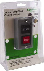 Schneider Electric - 30mm Mount Hole, Extended Straight, Pushbutton Switch - USA Tool & Supply