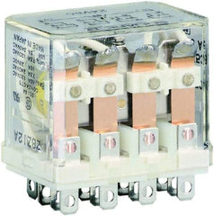 Square D - Electromechanical Plug-in General Purpose Relay - 10 Amp at 250 VAC, 4PDT, 24 VDC - USA Tool & Supply