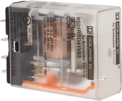 Square D - Electromechanical Plug-in General Purpose Relay - 12 Amp at 240 VAC, SPDT, 24 VDC - USA Tool & Supply