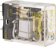 Square D - Electromechanical Plug-in General Purpose Relay - 12 Amp at 240 VAC, SPDT, 24 VDC - USA Tool & Supply