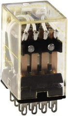 Square D - Electromechanical Plug-in General Purpose Relay - 5 Amp at 240 VAC, 4PDT, 24 VDC - USA Tool & Supply