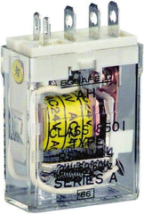 Square D - 1 hp at 240 Volt & 1/2 hp at 120 Volt, Electromechanical Plug-in General Purpose Relay - 12 Amp at 240 VAC, SPDT, 24 VAC at 50/60 Hz - USA Tool & Supply