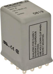 Square D - Electromechanical Plug-in General Purpose Relay - 5 Amp at 240 VAC, 4PDT, 120 VAC at 50/60 Hz - USA Tool & Supply