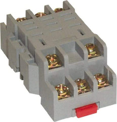 Square D - 11 Pins, 300 VAC, 10 Amp, Spade Relay Socket - DIN Rail Mount, Panel Mount, Screw Clamp Terminal - USA Tool & Supply