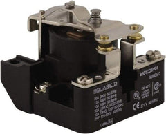 Square D - 2 hp, 10 VA Power Rating, Electromechanical Screw Clamp General Purpose Relay - 10 Amp at 600 V & 40 Amp at 277 VAC, SPST, 24 VAC at 50/60 Hz, 63.6mm Wide x 50.3mm High x 63.2mm Deep - USA Tool & Supply