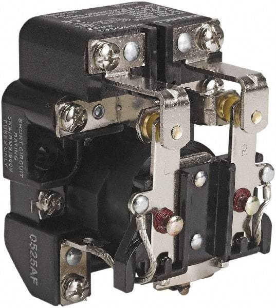 Square D - 1-1/2 hp, 10 VA Power Rating, Electromechanical Screw Clamp General Purpose Relay - 40 at 277 VAC & 5 at 600 V, DPDT, 240 VAC at 50/60 Hz, 63.6mm Wide x 58.8mm High x 79.4mm Deep - USA Tool & Supply