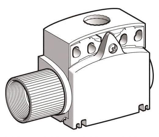 Telemecanique Sensors - 3-1/2 Inch Long, Plastic Body, Limit Switch Body - For Use with ZCE01, ZCE02, ZCE05, ZCE06, ZCE07, ZCE08, ZCE10, ZCE11, ZCE13, ZCE14, ZCE21, ZCE24, ZCE27, ZCE28, ZCE29, ZCE62, ZCE63, ZCE64, ZCE65, ZCE66, ZCE67, ZCEH0, ZCEH2 - USA Tool & Supply