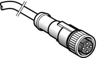 Telemecanique Sensors - 4 Amp, M12 4 Pin Female Straight Cordset Sensor and Receptacle - 250 VAC, 300 VDC, 10m Cable Length, IP67 Ingress Rating - USA Tool & Supply