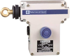 Telemecanique Sensors - 10 Amp, NO/NC Configuration, Left Hand Operation, Rope Operated Limit Switch - Pushbutton Reset, Rope Pull, No Pilot Light, 300 VAC - USA Tool & Supply