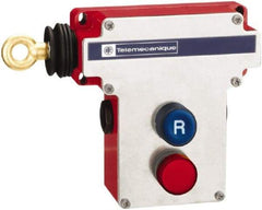 Telemecanique Sensors - 2NO/2NC Configuration, 300 VAC, 10 Amp, Cable Safety Limit Switch - 70m Cable Length, 230 Ft. Cable Length, 7.8 Inch Wide x 4.1 Inch Deep x 5.6 Inch High, IP65, IP657 Ingress Rating - USA Tool & Supply