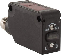 Telemecanique Sensors - M8 Connector, 1m Nominal Distance, Shock and Vibration Resistant, Diffused Photoelectric Sensor - 12 to 24 VDC, PBT, 11mm Long x 11mm Wide x 33mm High - USA Tool & Supply