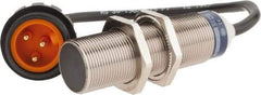 Telemecanique Sensors - NPN, PNP, 8mm Detection, Cylinder, Inductive Proximity Sensor - 2 Wires, IP65, IP68, IP69, 24 to 240 VAC/VDC, M18x1 Thread, 62mm Long - USA Tool & Supply