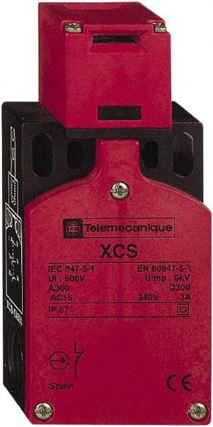 Telemecanique Sensors - NO/2NC Configuration, Multiple Amp Level, Plastic Key Safety Limit Switch - 52mm Wide x 30mm Deep x 115mm High, IP67 Ingress Rating - USA Tool & Supply