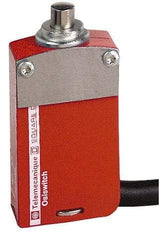 Telemecanique Sensors - 2NO/2NC Configuration, Multiple Amp Level, Metal Plunger Safety Limit Switch - 2m Cable Length, 30mm Wide x 16mm Deep x 60mm High, IP66, IP67, IP68 Ingress Rating - USA Tool & Supply