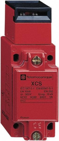 Telemecanique Sensors - NO/2NC Configuration, 110/240 VAC, Multiple Amp Level, Metal Key Safety Limit Switch - 40mm Wide x 44mm Deep x 114mm High, IP67 Ingress Rating - USA Tool & Supply