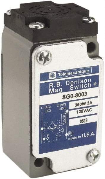 Telemecanique Sensors - 1.3 Inch Detection, Rectangular, Proximity Sensor - 3 A Load Capacity, 120 VAC, 86mm Long x 41mm Wide - USA Tool & Supply