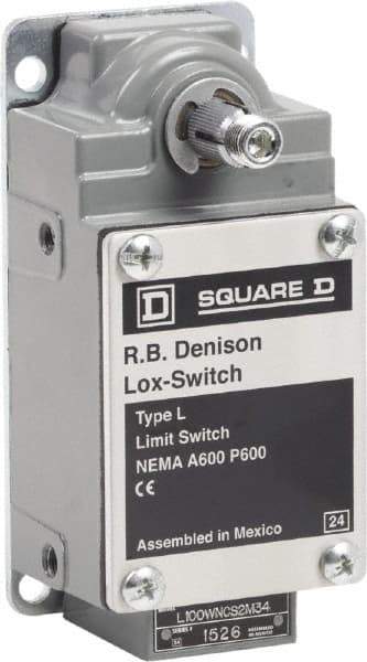 Square D - DPST, 2NC, 600 Volt Screw Terminal, Rotary Spring Return Actuator, General Purpose Limit Switch - 1, 2, 4, 12, 13 NEMA Rating, IP67 IPR Rating - USA Tool & Supply