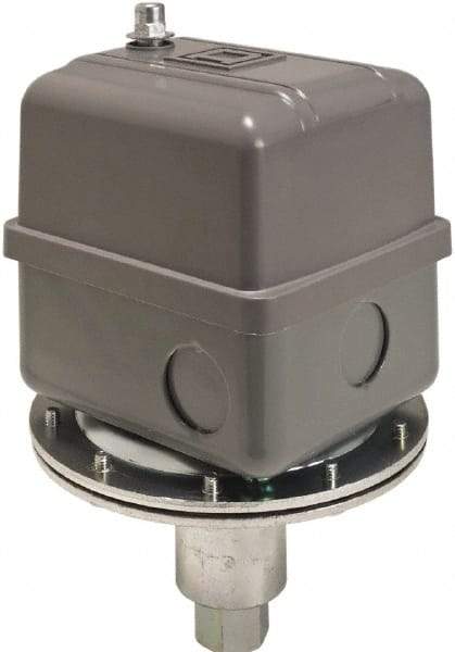 Square D - 1 NEMA Rated, DPST, 20 inHg to 25 inHg, Vacuum Switch Pressure and Level Switch - Adjustable Pressure, 480 VAC, Screw Terminal - USA Tool & Supply