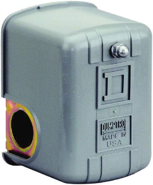 Square D - 1 and 3R NEMA Rated, 16 to 22 psi, Electromechanical Pressure and Level Switch - Adjustable Pressure, 230 VAC, L1-T1 Terminal, For Use with Square D Pumptrol - USA Tool & Supply