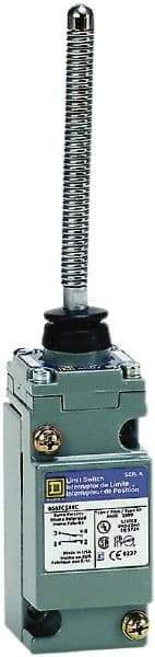 Square D - SPDT, 2NC/2NO, 600 Volt, Screw Terminal, Cat Whisker Actuator, General Purpose Limit Switch - 1, 2, 4, 6, 12, 13, 6P NEMA Rating, IP67 IPR Rating - USA Tool & Supply