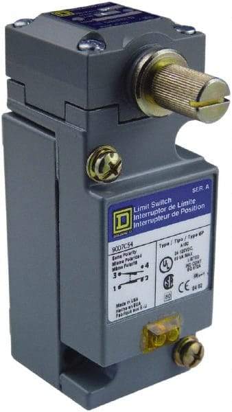 Square D - SPDT, NC/NO, 600 Volt Screw Terminal, Rotary Head Actuator, General Purpose Limit Switch - 1, 2, 4, 6, 12, 13, 6P NEMA Rating, IP67 IPR Rating - USA Tool & Supply