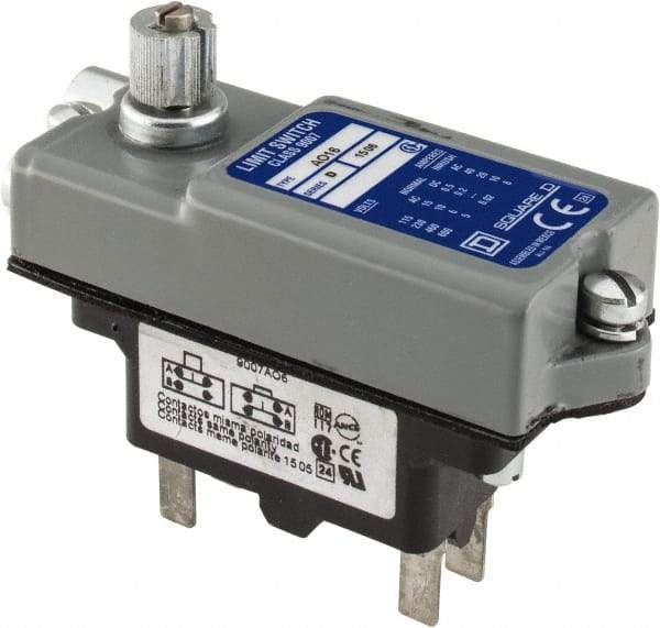 Square D - SPDT, NC/NO, 600 VAC, Screw Terminal, Rotary Head Actuator, General Purpose Limit Switch - 1 NEMA Rating, IP20 IPR Rating - USA Tool & Supply