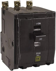 Square D - 30 Amp, 240 VAC, 3 Pole, Bolt On Miniature Circuit Breaker - 14-8 AWG - USA Tool & Supply