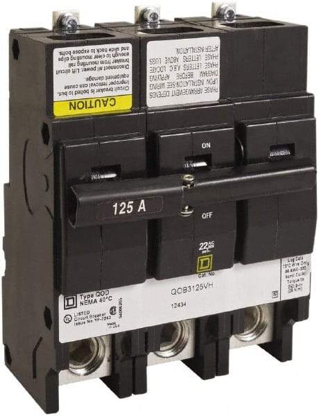 Square D - 100 Amp, 240 VAC, 3 Pole, Bolt On Miniature Circuit Breaker - 4-2/0 AWG - USA Tool & Supply