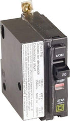 Square D - 20 Amp, 240 VAC, 1 Pole, Bolt On Miniature Circuit Breaker - 14-8 AWG - USA Tool & Supply