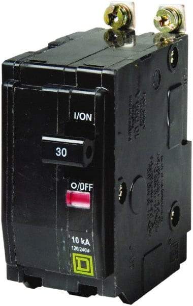 Square D - 60 Amp, 240 VAC, 2 Pole, Bolt On Miniature Circuit Breaker - 8-2 AWG - USA Tool & Supply