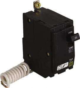 Square D - 15 Amp, 120 VAC, 2 Pole, Bolt On Miniature Circuit Breaker - 14-8 AWG - USA Tool & Supply