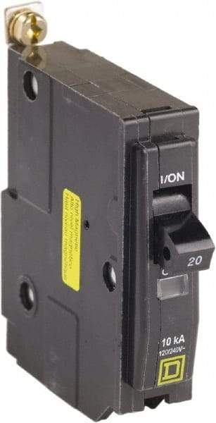 Square D - 20 Amp, 120 VAC, 1 Pole, Bolt On Miniature Circuit Breaker - 14-8 AWG - USA Tool & Supply