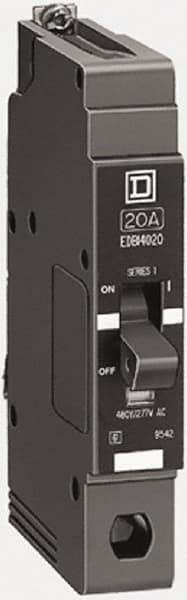 Square D - 20 Amp, 277 V, 1 Pole, Bolt On Miniature Circuit Breaker - 35 kA Breaking Capacity, 12, 14 AWG - USA Tool & Supply