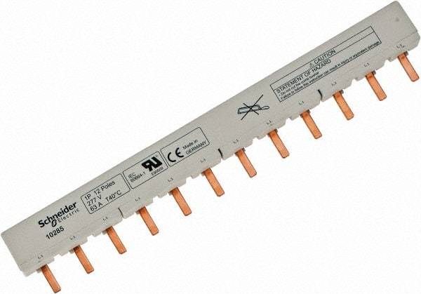 Schneider Electric - 65 Amp Circuit Breaker Combination Busbar - 10-3 AWG, Use with C60 Comb Busbars, N40 Comb Busbars - USA Tool & Supply