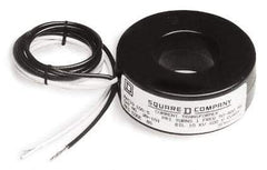 Square D - 100 Amp AC Input, 5 Amp AC Output, Panel Meter Current Transformer - Flying Lead Terminal, For Use with AC Ammeter - USA Tool & Supply