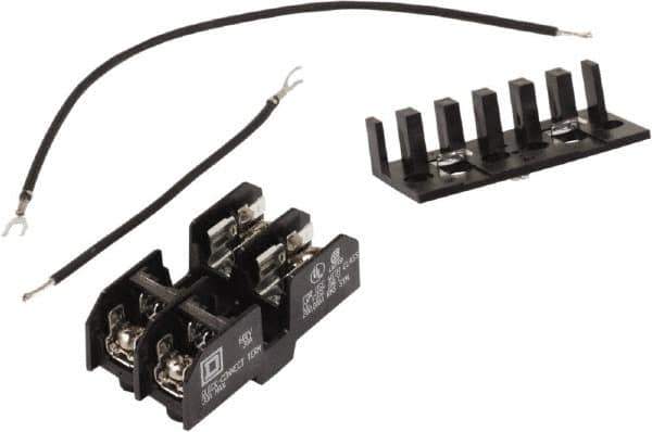 Square D - 2 Pole, 120 Volt, Fuse Block - 13/32 Inch Diameter x 1-1/2 Inch Fuse Length - USA Tool & Supply