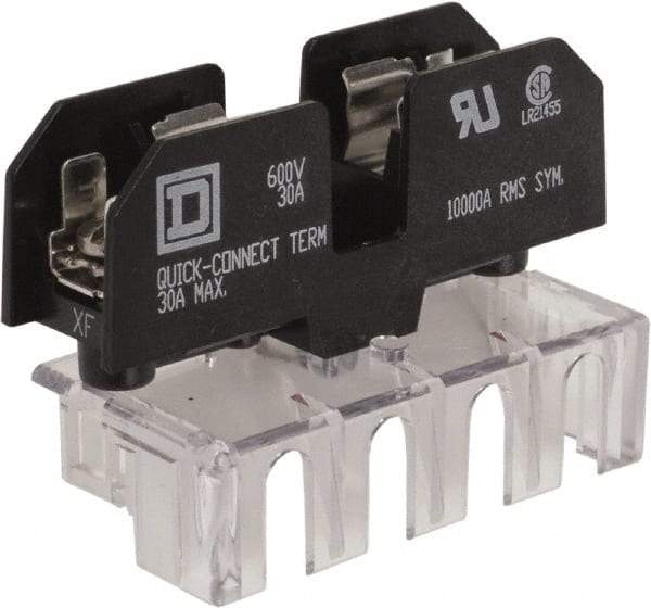 Square D - 1 Pole, 120 Volt, Fuse Block - 1/4 Inch Diameter x 1-1/4 Inch Fuse Length - USA Tool & Supply