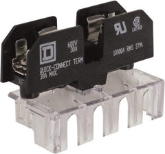 Square D - 1 Pole, 120 Volt, Fuse Block - 1/4 Inch Diameter x 1-1/4 Inch Fuse Length - USA Tool & Supply