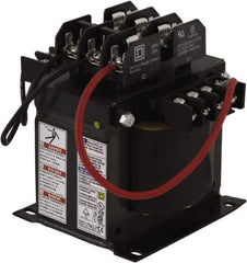 Square D - 500 VA, Top Mount Fuse Block Control Transformer - 50/60 Hz, 5.49 Inch Deep x 5.13 Inch High - USA Tool & Supply