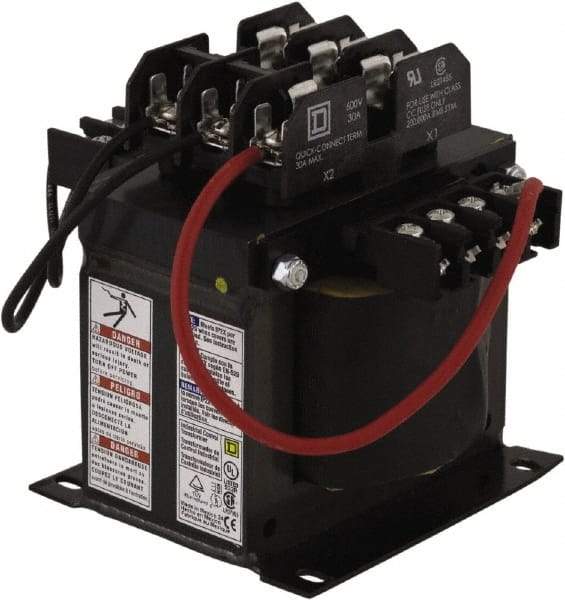 Square D - 1 Phase, 500 VA, Top Mount Fuse Block Control Transformer - 131°F Temp Rise - USA Tool & Supply