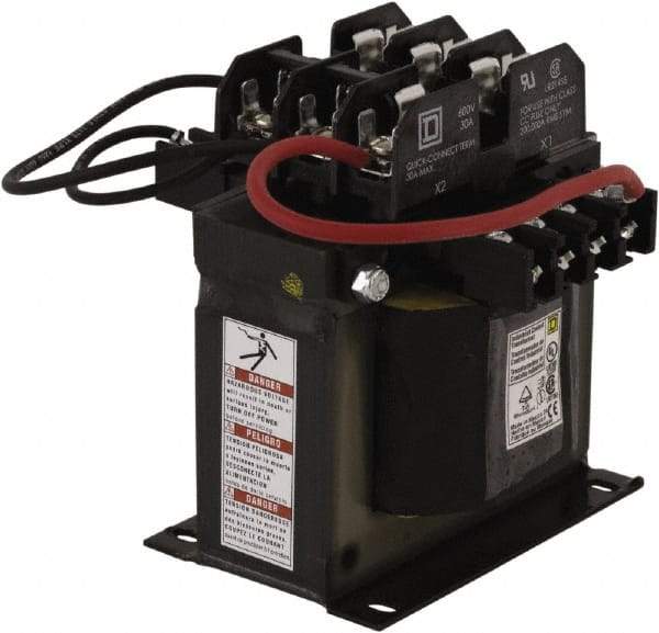 Square D - 1 Phase, 300 VA, Top Mount Fuse Block Control Transformer - 131°F Temp Rise - USA Tool & Supply