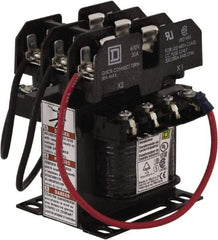 Square D - 50 VA, Top Mount Fuse Block Control Transformer - 50/60 Hz, 3.09 Inch Deep x 4 Inch High - USA Tool & Supply