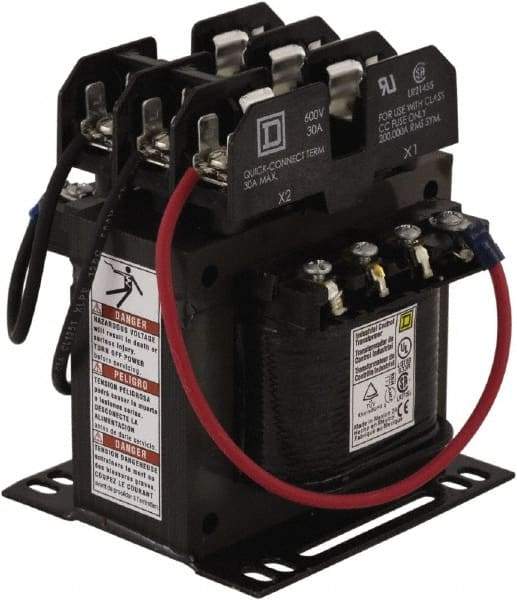 Square D - 1 Phase, 150 VA, Top Mount Fuse Block Control Transformer - USA Tool & Supply