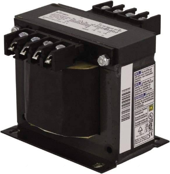 Square D - 300 VA, Top Mount Fuse Block Control Transformer - 50/60 Hz, 4.74 Inch Deep x 3.84 Inch High - USA Tool & Supply