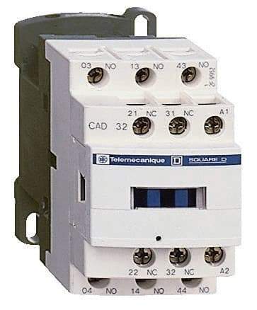 Schneider Electric - 2NC/3NO, 220 VAC at 50/60 Hz Control Relay - 17 V - USA Tool & Supply