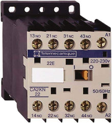 Schneider Electric - 2NC/2NO, 220-230 VAC at 50/60 Hz Control Relay - 17 V - USA Tool & Supply