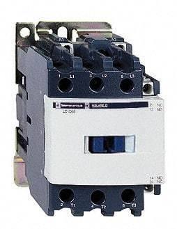 Schneider Electric - 3 Pole, 24 Coil VDC, 65 Amp at 440 VAC and 80 Amp at 440 VAC, Nonreversible IEC Contactor - 1 Phase hp: 10 at 230/240 VAC, 5 at 115 VAC, 3 Phase hp: 20 at 200/208 VAC, 20 at 230/240 VAC, 50 at 460/480 VAC, 50 at 575/600 VAC - USA Tool & Supply