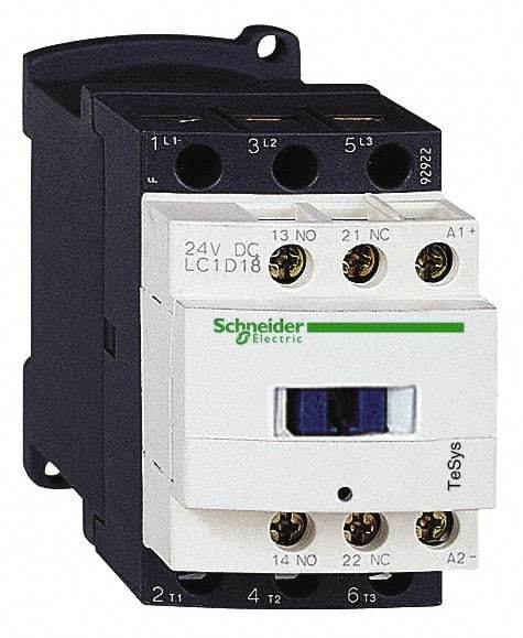 Schneider Electric - 3 Pole, 110 Coil VAC at 50/60 Hz, 18 Amp at 440 VAC and 32 Amp at 440 VAC, Nonreversible IEC Contactor - 1 Phase hp: 1 at 115 VAC, 3 at 230-240 VAC, 3 Phase hp: 10 at 460/480 VAC, 15 at 575/600 VAC, 5 at 200/208 VAC, 5 at 230-240 VAC - USA Tool & Supply