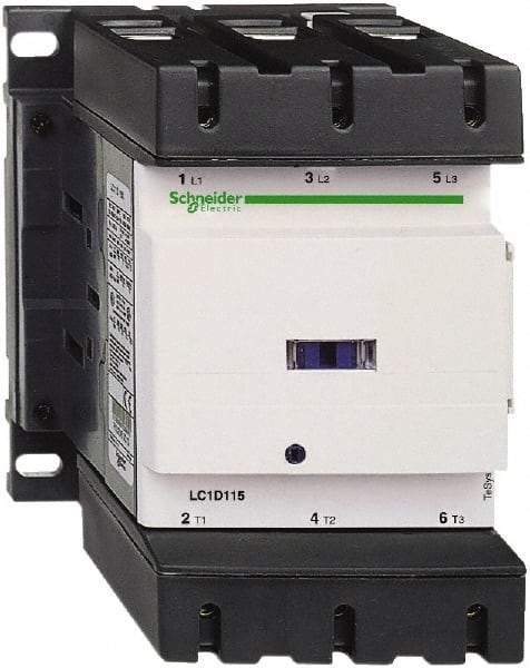 Schneider Electric - 3 Pole, 110 Coil VAC at 50/60 Hz, 150 Amp at 440 VAC, Nonreversible IEC Contactor - Bureau Veritas, CCC, CSA, CSA C22.2 No. 14, DNV, EN/IEC 60947-4-1, EN/IEC 60947-5-1, GL, GOST, LROS, RINA, RoHS Compliant, UL 508, UL Listed - USA Tool & Supply